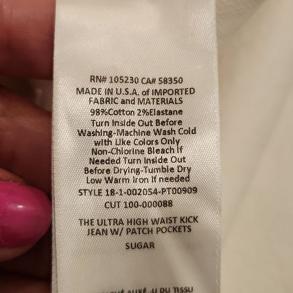 White Current/Elliott ultra high waist kick jeans with patch pockets size 29! - Picture 6 of 14